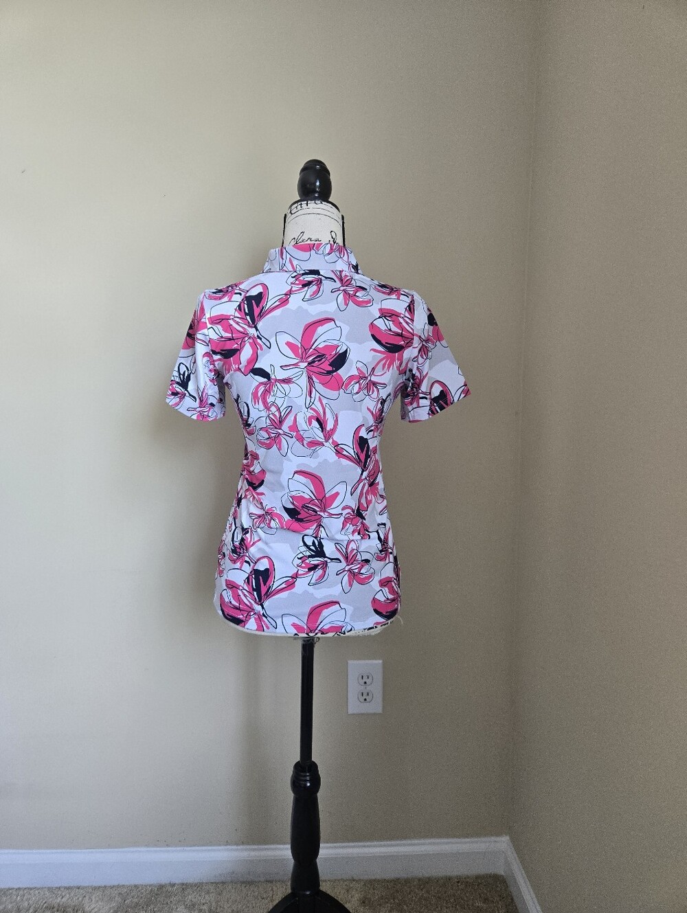 Kjus Enya Printed Polo Shirt Womens S Pink Active Golf - Picture 5 of 9